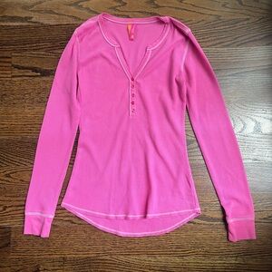 jenni by jennifer moore waffle long sleeve top Sz.S pink